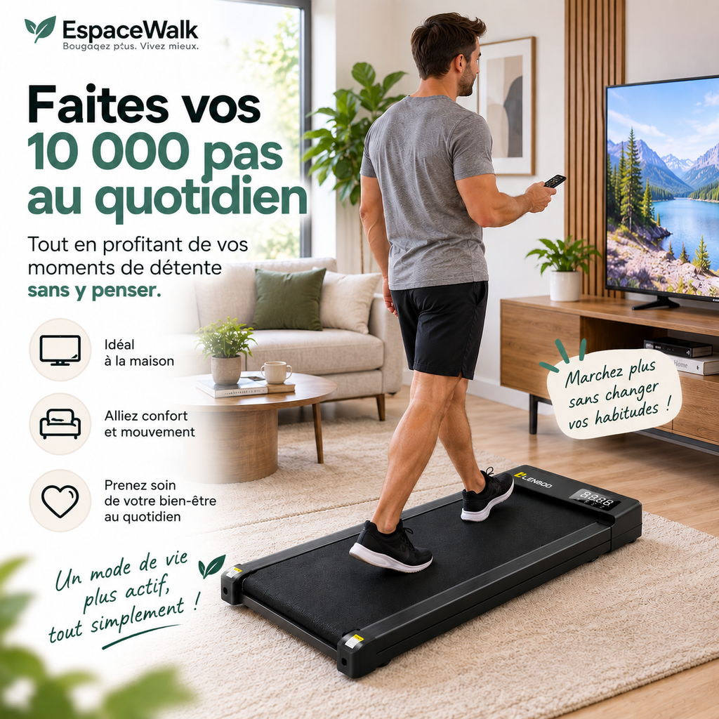 Tapis de Marche Électrique EspaceWalk – Compact pour Maison et Bureau