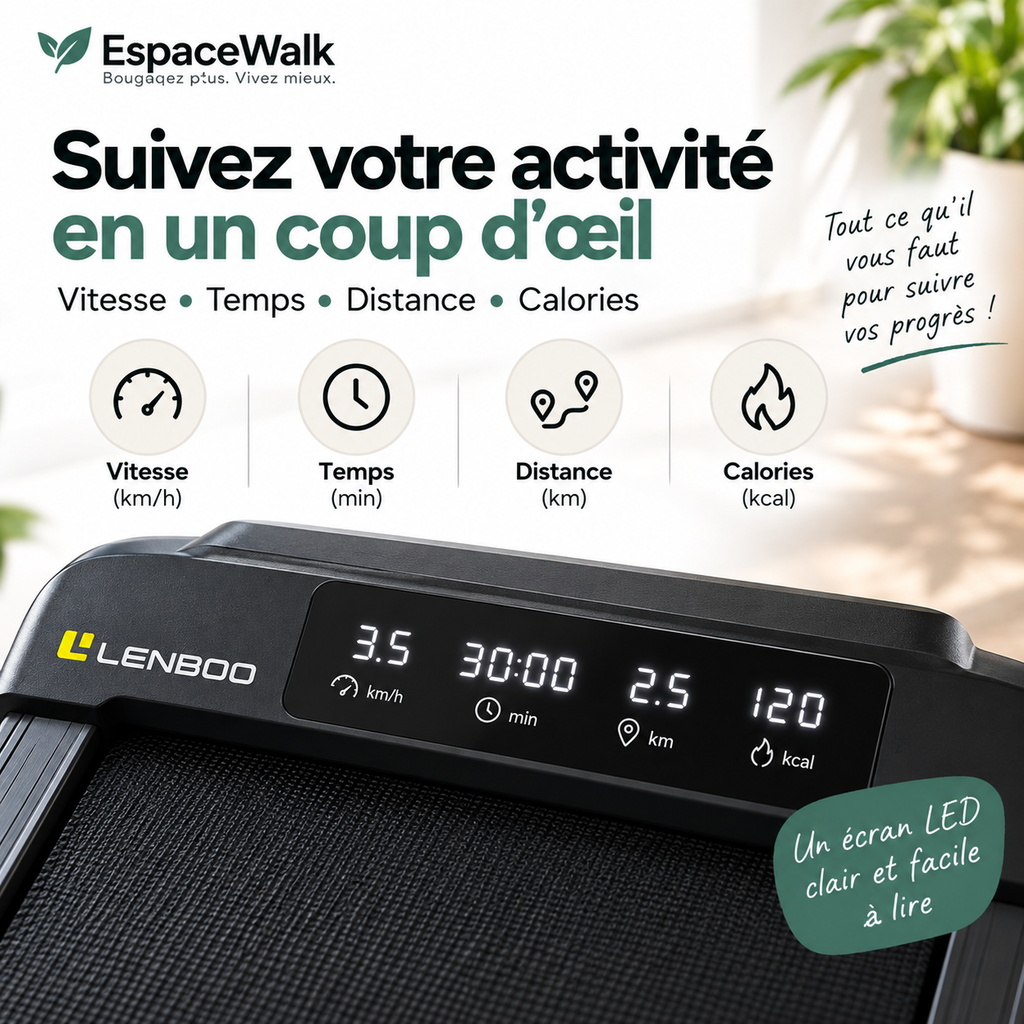 Tapis de Marche Électrique EspaceWalk – Compact pour Maison et Bureau