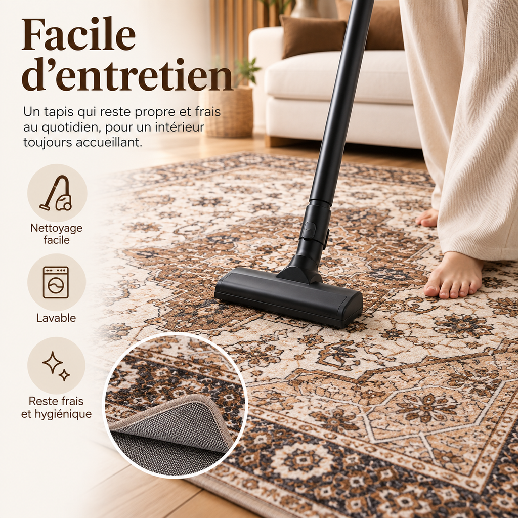 Tapis salon – marron graphique | SENA