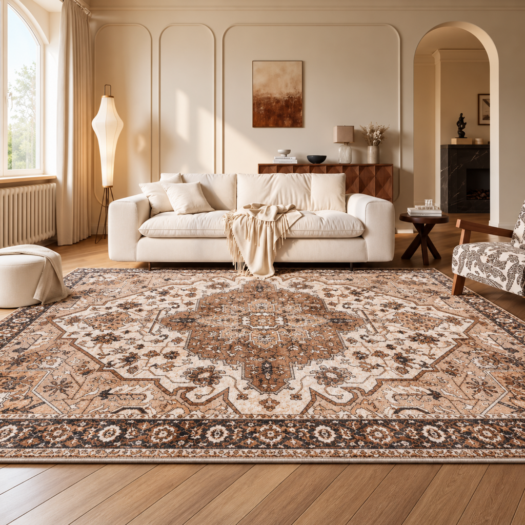 Tapis salon – marron graphique | SENA